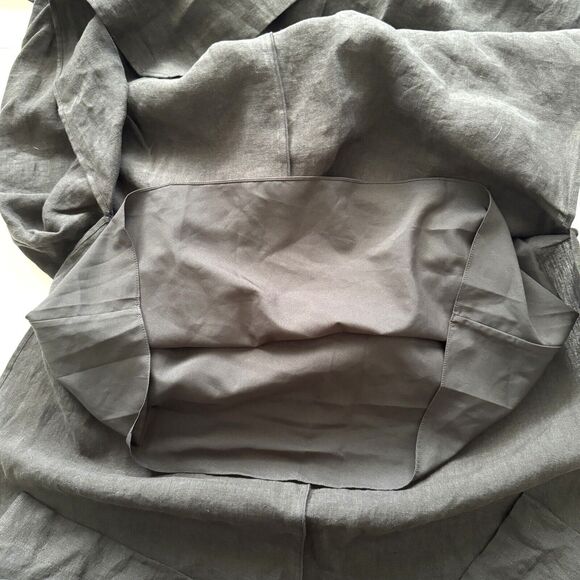 Jenni Kayne Women’s Black Midi Maxi Linen Dress Dropped Shoulder *Flaw - Picture 14 of 16